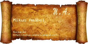 Mikus Amábel névjegykártya